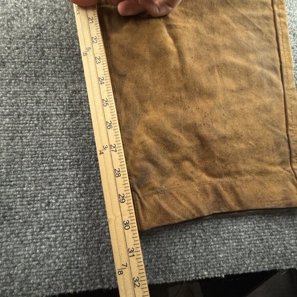 VTG CC Filson Style 69 Brown Waxed Canvas Pants Hunting Cotton 36 Men ACTL 35X30 - Picture 11 of 16